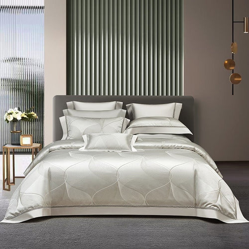 Platin Luxus Bettbezug Set – 1000 TC Baumwolle mit Seidigem Satin-Finish | Karnz