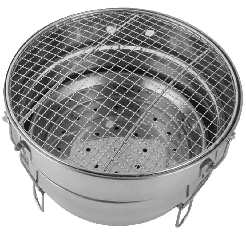 Portabler Outdoor BBQ Grill Edelstahl Feuerstelle Holzkohlegrill Brenner | Karnz
