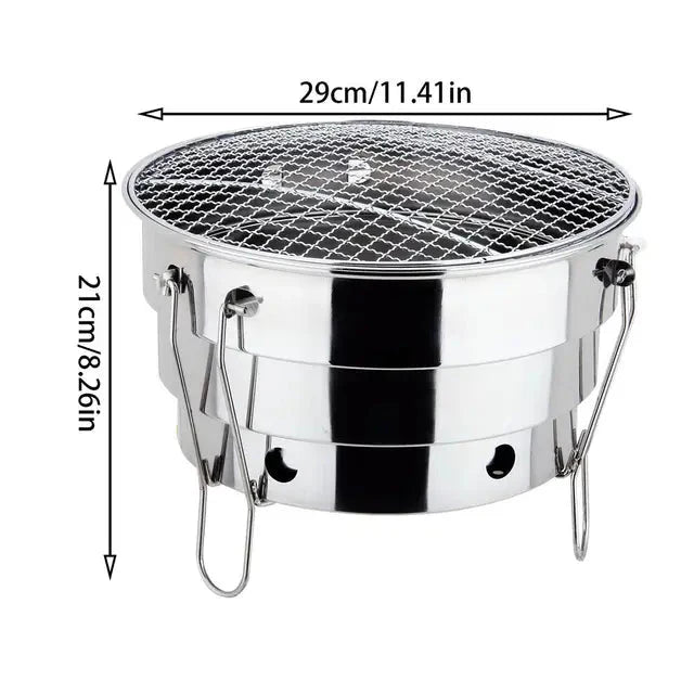 Portabler Outdoor BBQ Grill Edelstahl Feuerstelle Holzkohlegrill Brenner | Karnz