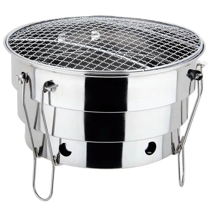 Portabler Outdoor BBQ Grill Edelstahl Feuerstelle Holzkohlegrill Brenner | Karnz