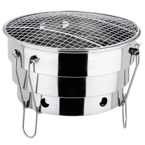 Portabler Outdoor BBQ Grill Edelstahl Feuerstelle Holzkohlegrill Brenner | Karnz