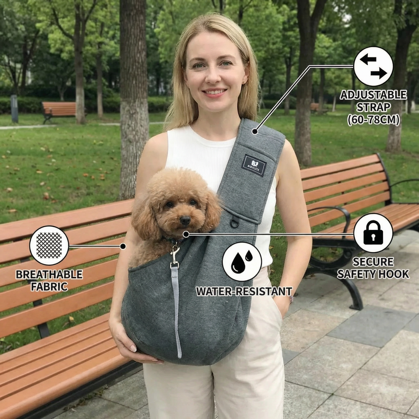 Tragbarer Hundeschulter-Rucksack – Atmungsaktiv, Wasserabweisend & Sicher Karnz