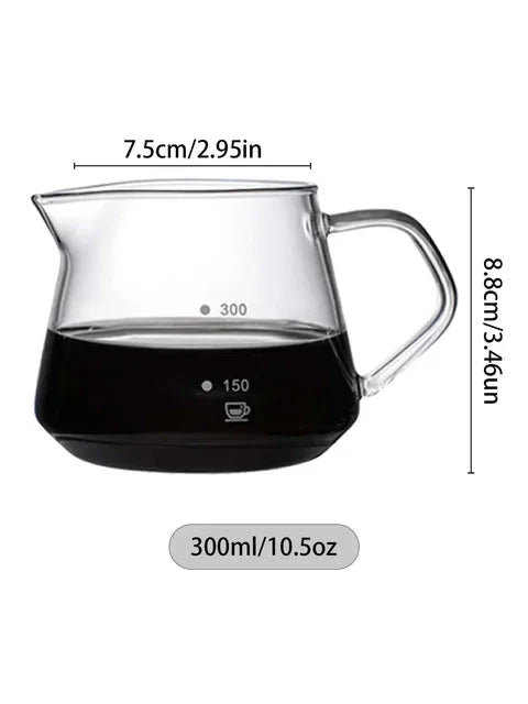 Pour Over Kaffeezubereiter Set Glas Karaffe Kaffee mit Glas Kaffeefilter | Karnz