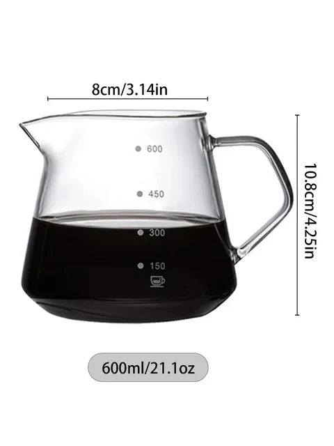 Pour Over Kaffeezubereiter Set Glas Karaffe Kaffee mit Glas Kaffeefilter | Karnz