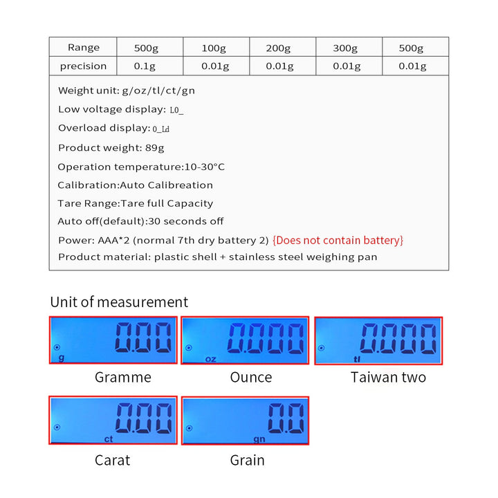 Präzisions-LCD-Digitalwaage Küchenwaage Elektronische Taschenwaage | Karnz