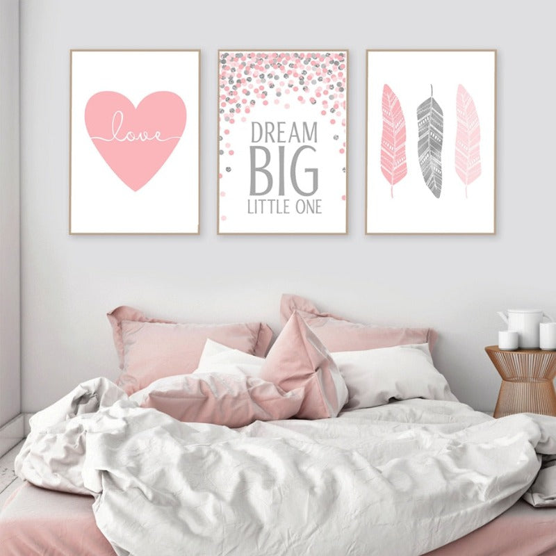 Pink Dream Big Little One - Leinwand Wandkunst Gemälde