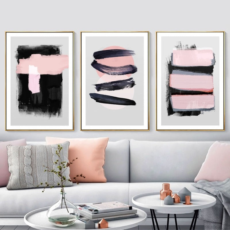 Rosa Aquarelltinte - Leinwand Wandkunst Gemälde