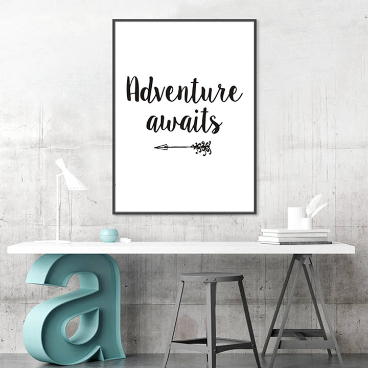 Adventure Awaits Pfeil - Leinwand Wandkunst Gemälde