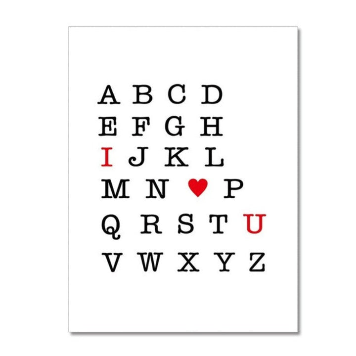 Ich liebe dich ABC Alphabet Kinderzimmer Dekor Wandkunst DIY - Leinwand Wandkunst Malerei