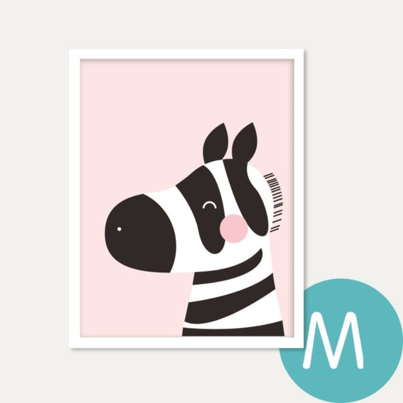 Moderne Leinwandgemälde mit Cartoon-Tieren – Wandkunst auf Leinwand
