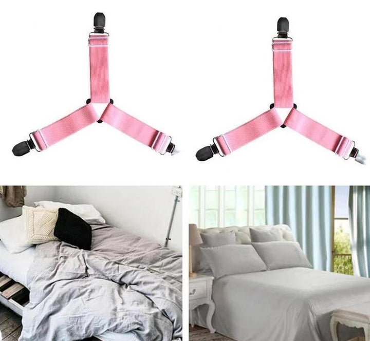 HoldTight - 4 Stück elastische Bettlakenspanner | Karnz