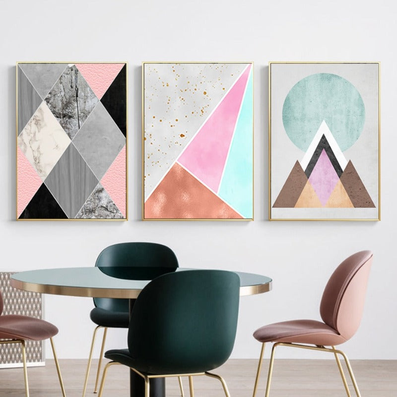 Abstrakte Geometrische Wandkunst Drucke Vintage Poster - Leinwand Wandkunst Gemälde