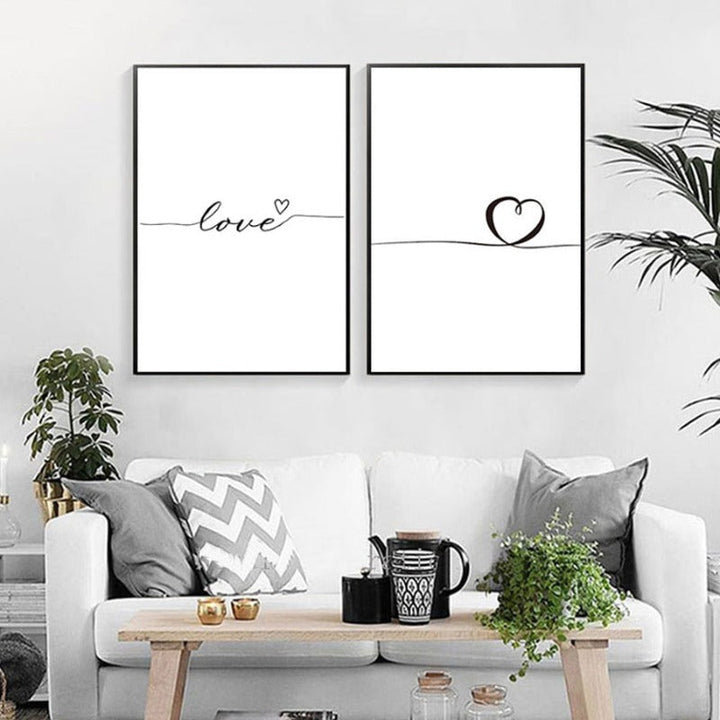 Modernes minimalistisches Schriftzug-Gemälde mit rosa Pfingstrosenblume – Leinwandbild