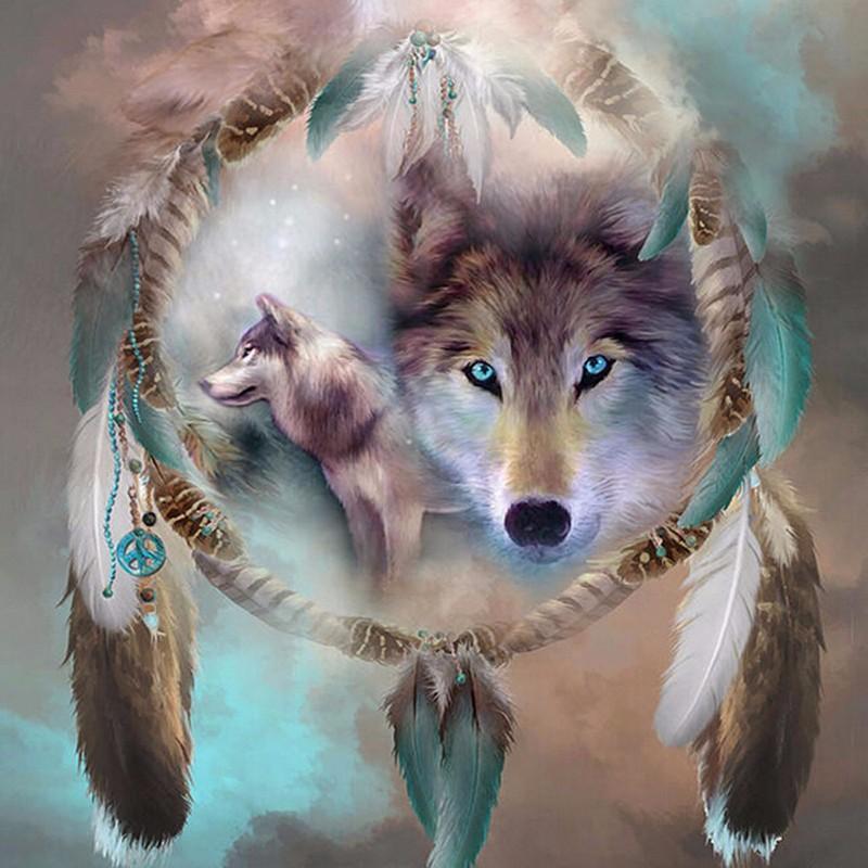 Wolf Traumfänger - GemPaint Kit | Karnz