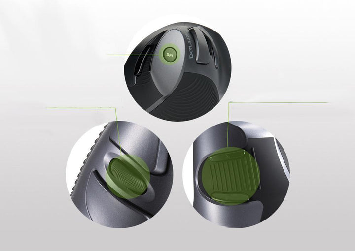 Ergonomische vertikale drahtlose 6-Tasten-Maus | Karnz
