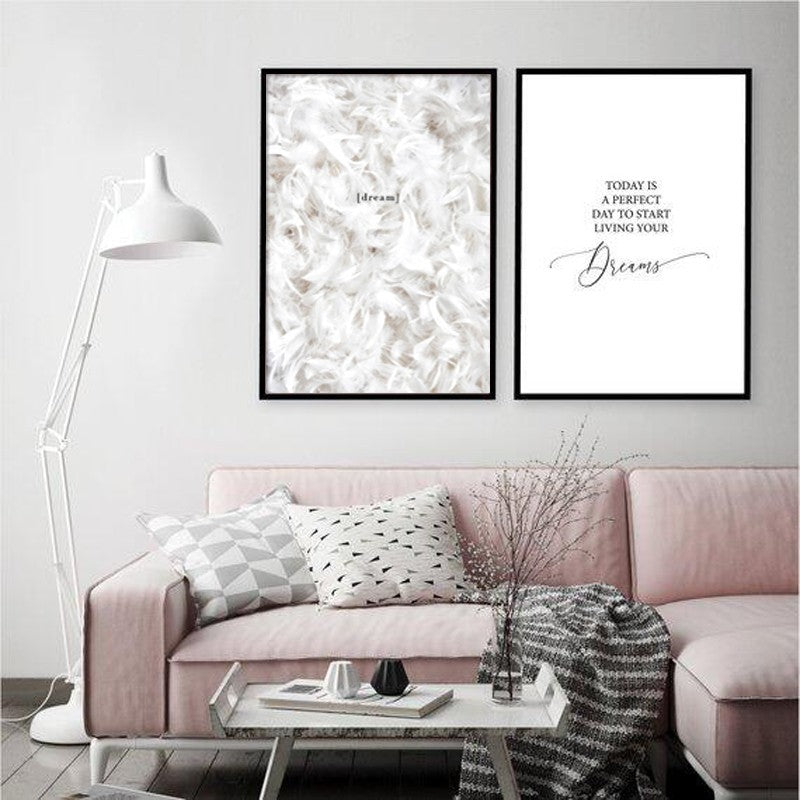 Poster und Druck aus weißem Leder – Leinwandbild