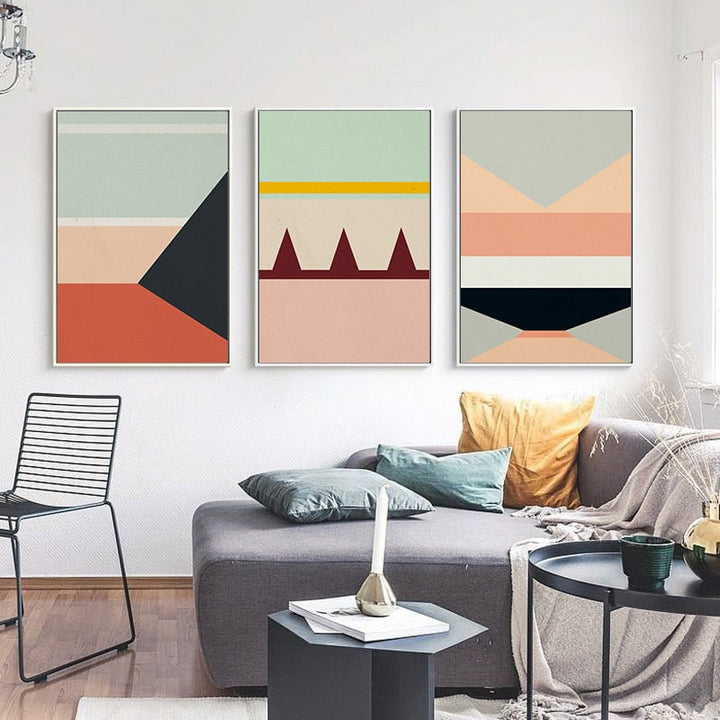 Skandinavische geometrische Drucke Poster Nordisch - Leinwandbild