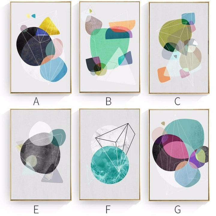 Geometrisches Nordisch - Leinwand Wandkunst Gemälde