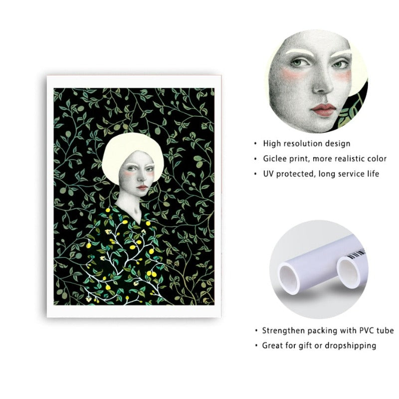 Nordisches minimalistisches Mädchen-Wandbild – Leinwandbild