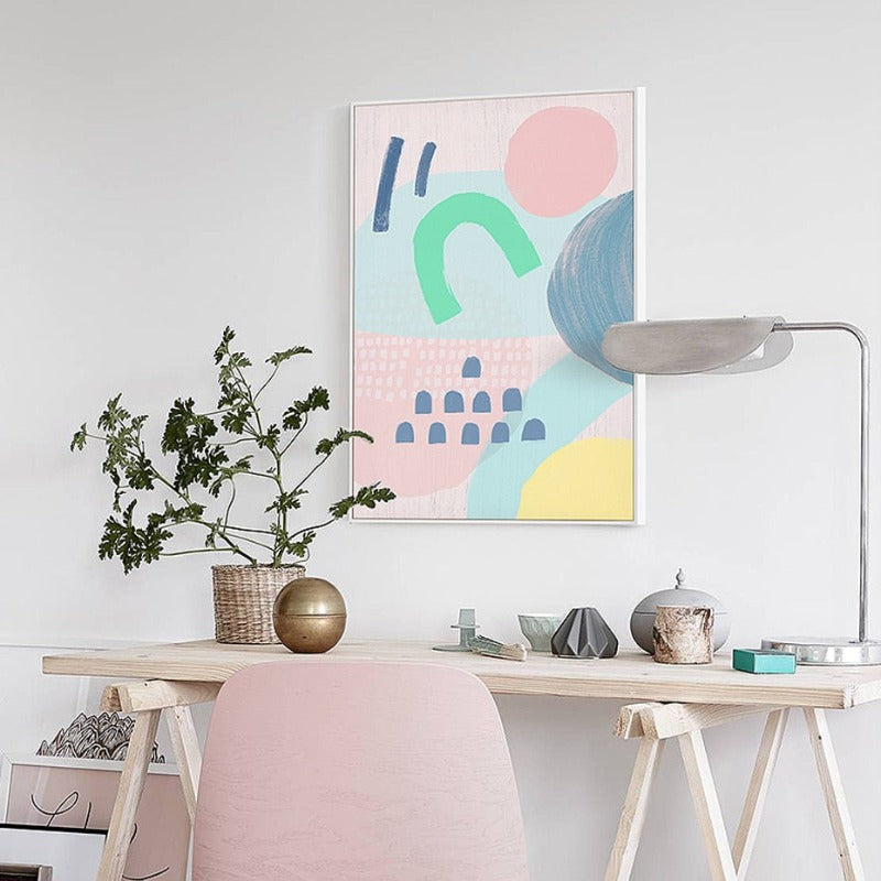 Abstract Aquarell Multi Pink Prinzessin - Leinwand Wandkunst Gemälde