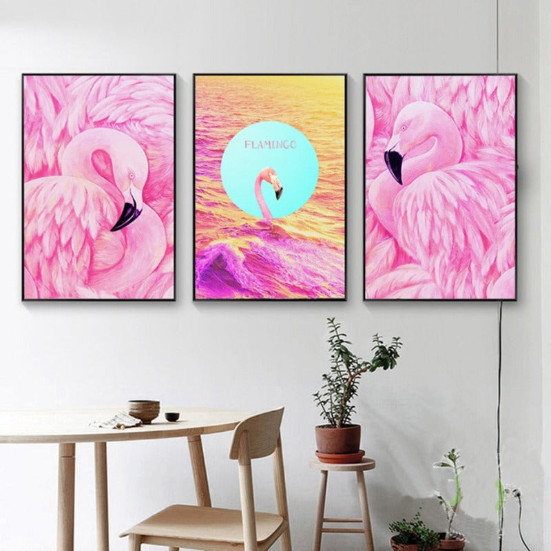 Pink Flamingo - Leinwand Wandkunst Malerei