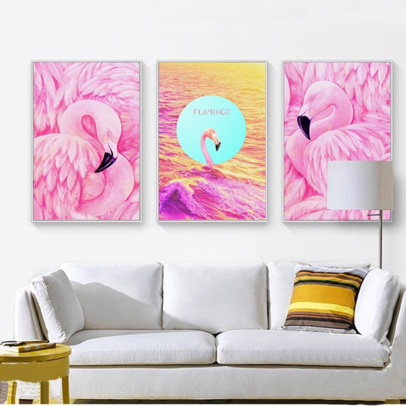 Pink Flamingo - Leinwand Wandkunst Malerei