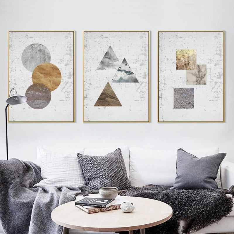 Vintage abstrakte geometrische Leinwandmalerei