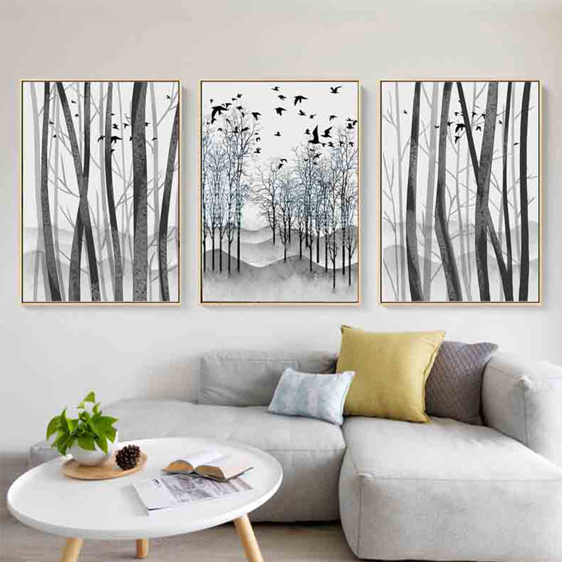 Abstract Woodland Nordic Wandkunst Drucke - Leinwand Wandkunst Malerei