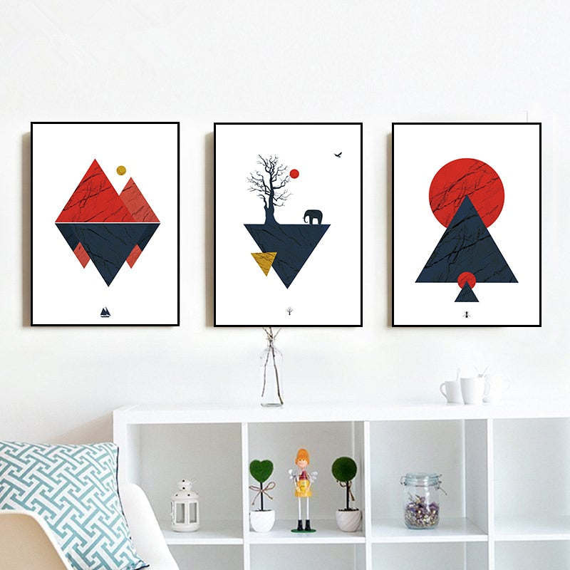 Abstract Woodland Nordic Wandkunst Drucke - Leinwand Wandkunst Malerei