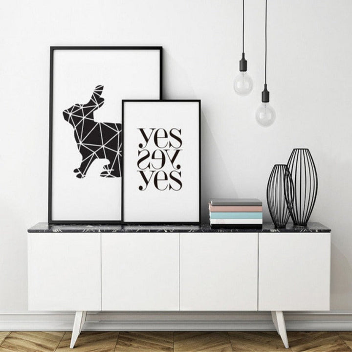 Minimalistische Geometrische Hirsch - Leinwand Wandkunst Malerei