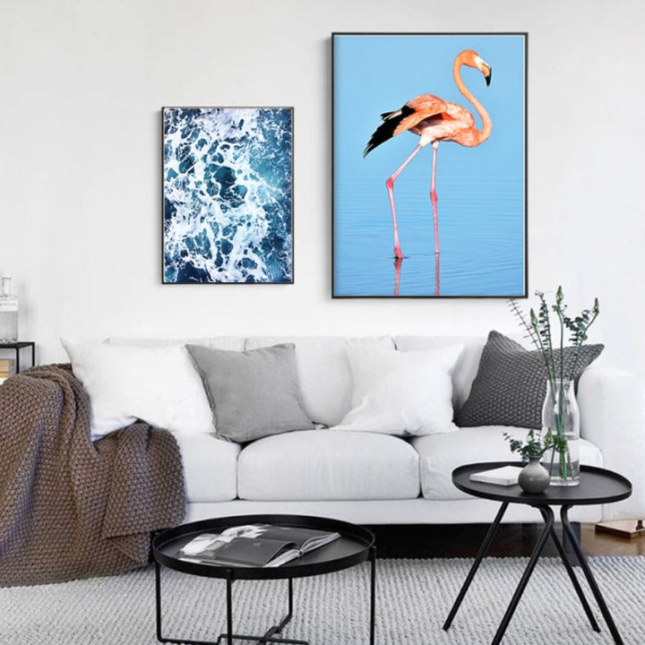 Flamingo In Seascape - Leinwand Wandkunst Malerei
