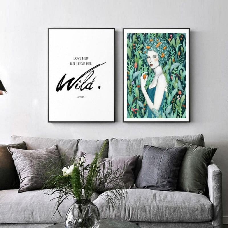 Nordic Refresh Mädchen Poster Wandbild - Leinwandbild
