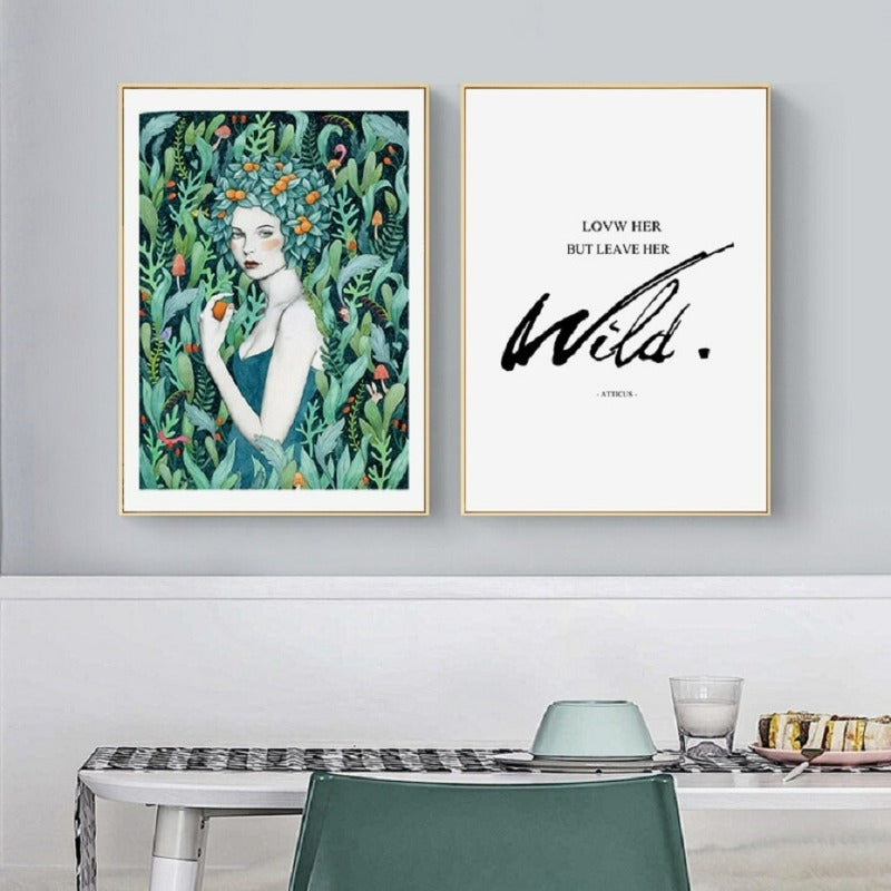 Nordic Refresh Mädchen Poster Wandbild - Leinwandbild