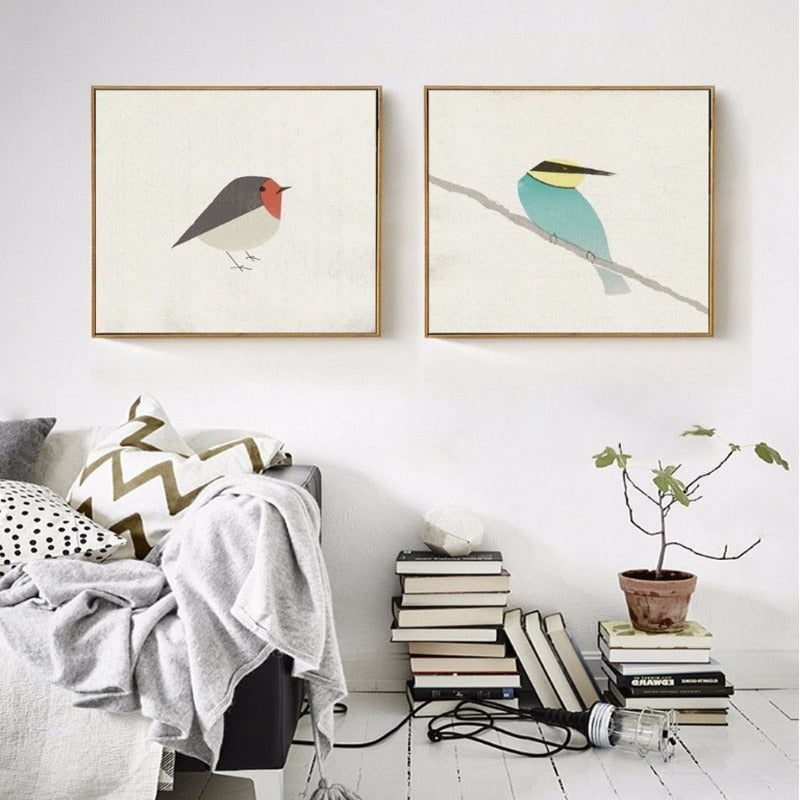 Vögel Robin Bienenfresser - Leinwand Wandkunst Malerei