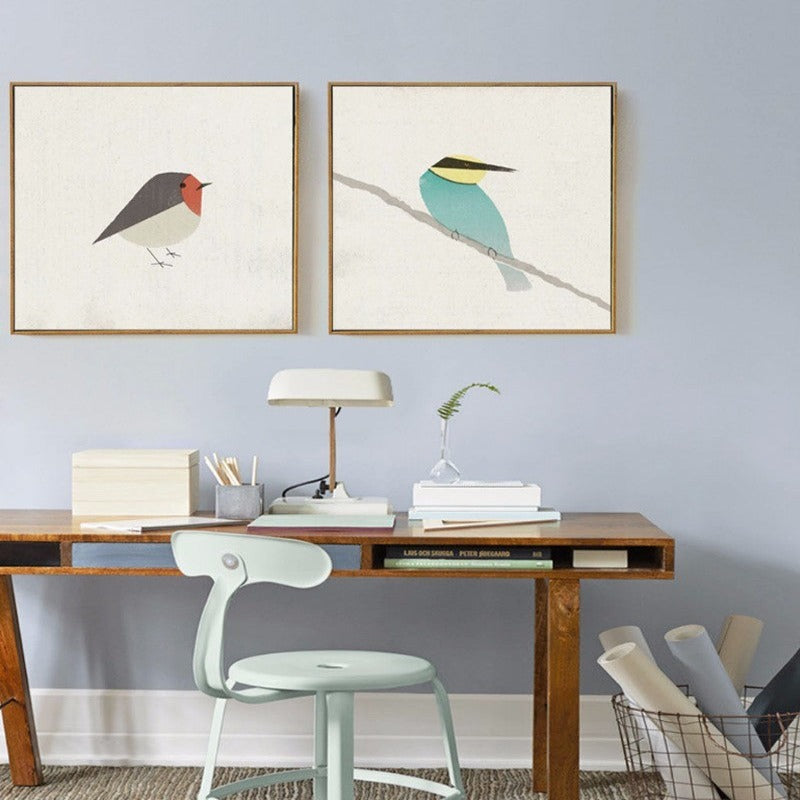 Vögel Robin Bienenfresser - Leinwand Wandkunst Malerei