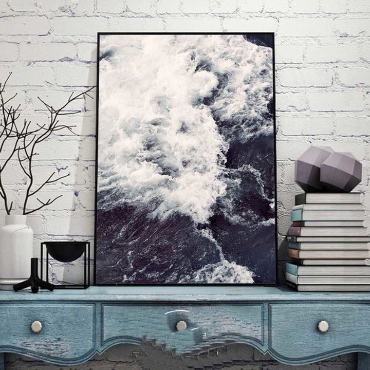 Nordische Meereslandschaft mit Gischt - Leinwandbild