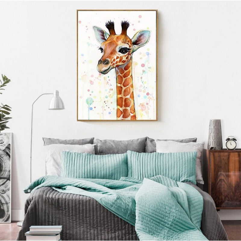 Baby Giraffe - Leinwand Wandkunst Gemälde