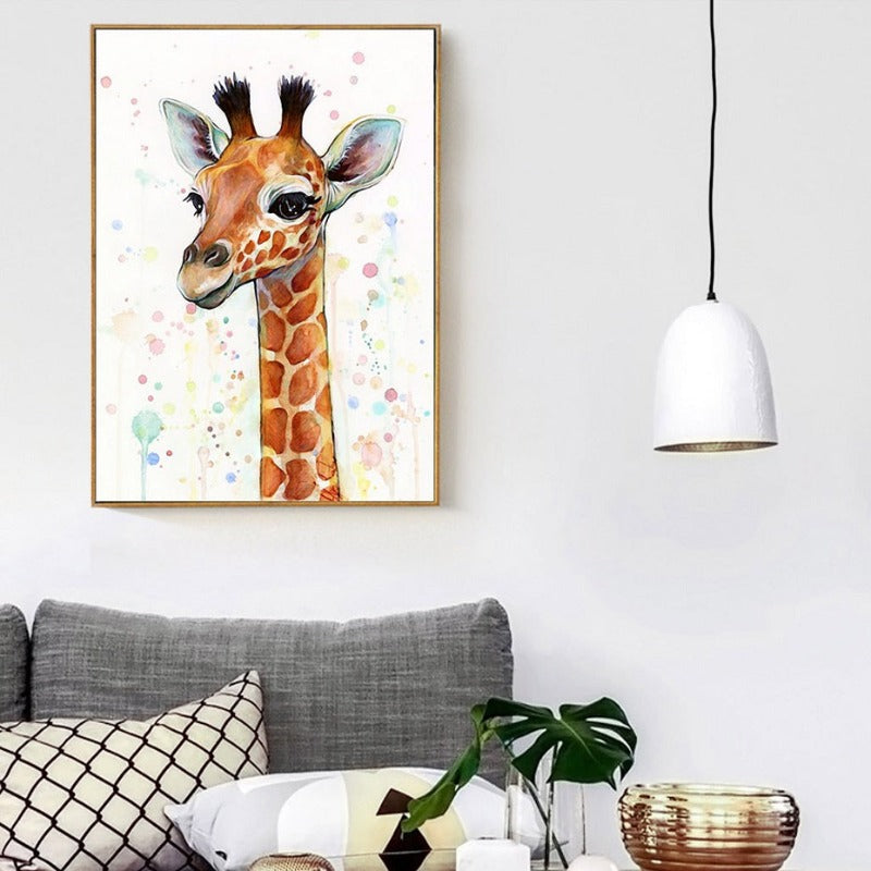 Baby Giraffe - Leinwand Wandkunst Gemälde