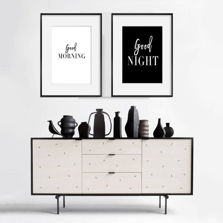 Guten Morgen Gute Nacht - Leinwand Wandkunst Gemälde