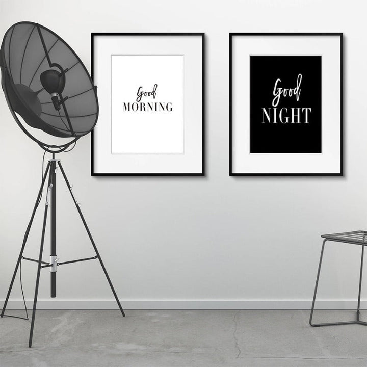 Guten Morgen Gute Nacht - Leinwand Wandkunst Gemälde