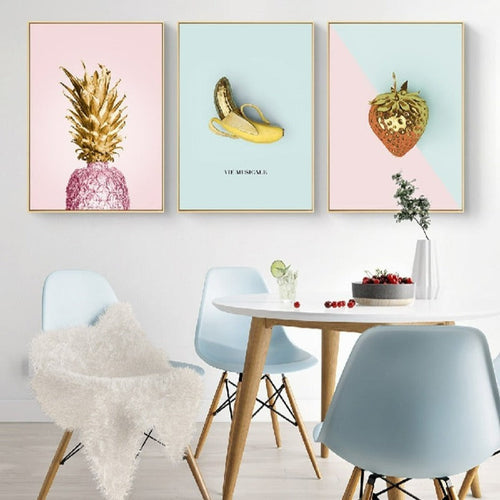 Nordische Bananen-Ananas - Leinwandbild