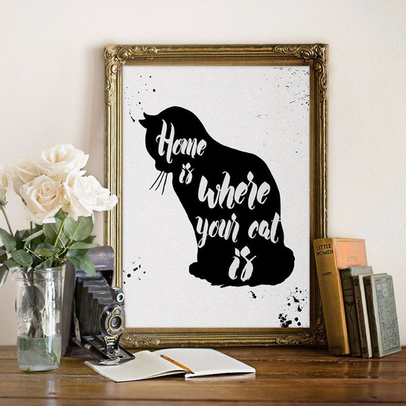 Cat Is Home-Canvas Wandkunst Gemälde