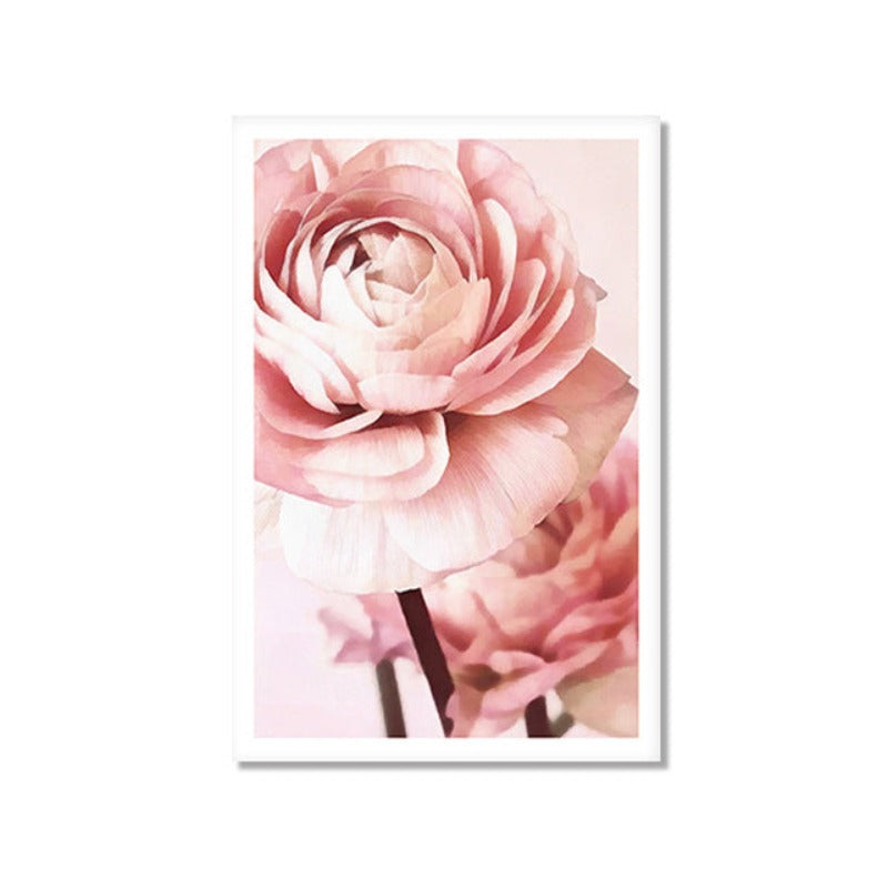 Modernes Zitat über rosa Pfingstrosen – Leinwandbild