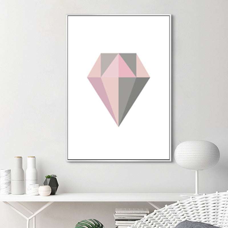 Pink Grau Geometrie - Leinwand Wandkunst Gemälde