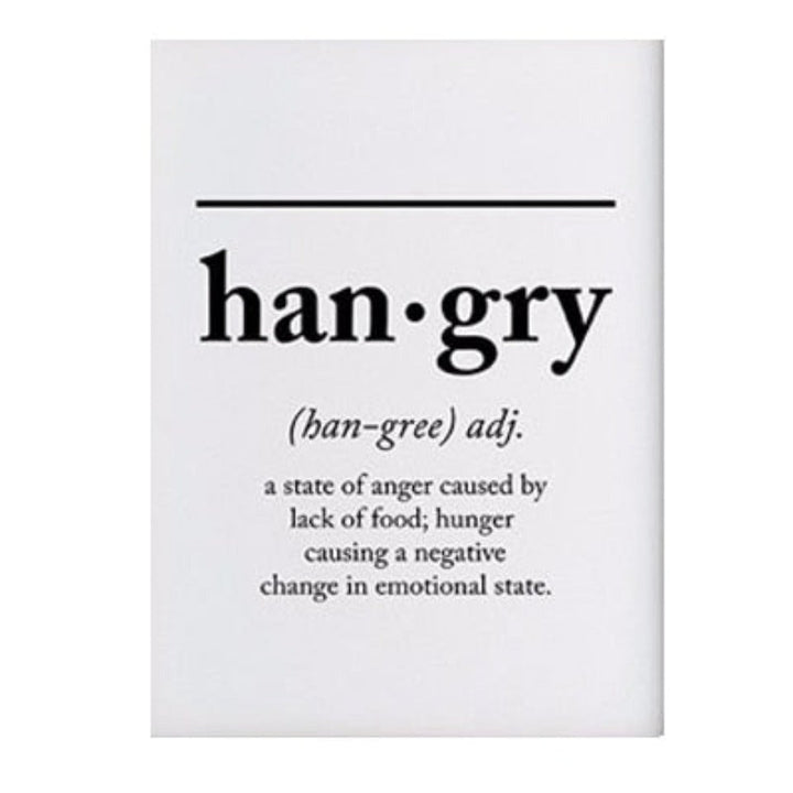 Skandinavische Buchstaben zur Definition von „Hungry“ – Leinwandbild