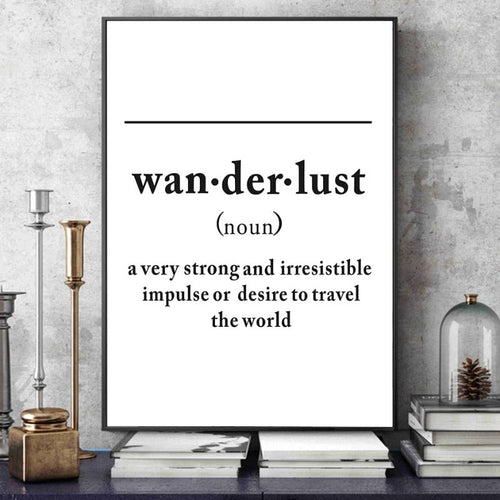 Definition von Wanderlust - Leinwand Wandkunst Gemälde