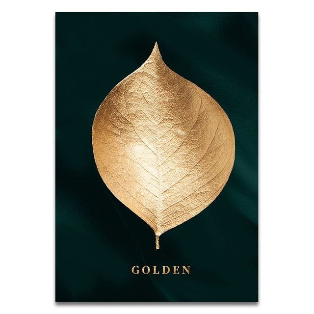 Goldenes Blatt Wandkunst Minimalistische Nordische Tropische Pflanzen Fein Kunst Leinwanddrucke Bilder Für Wohnzimmer Esszimmer Kunst Dekor