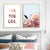 Pink Peony Floral Ja Du Kannst Zitate - Leinwand Wandkunst Gemälde