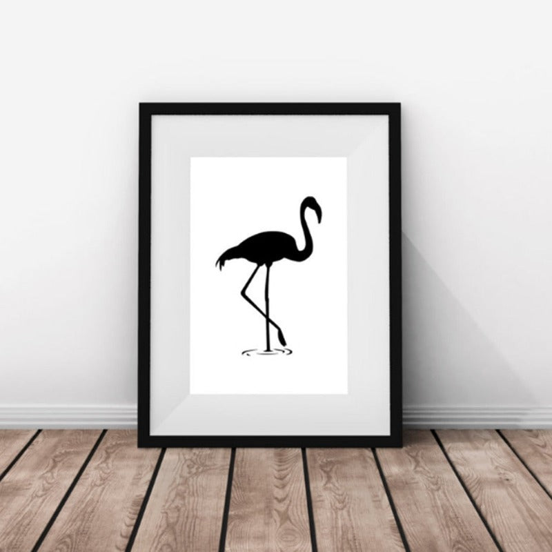 Schwarzer Flamingo - Leinwand Wandkunst Malerei