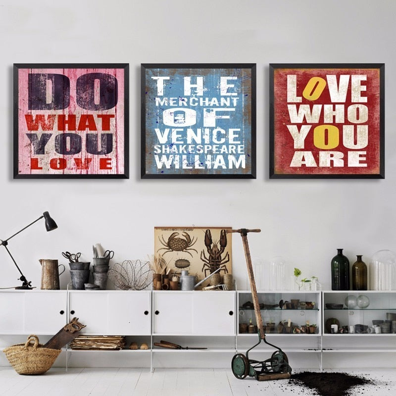 Inspirierende Vintage-Zitate – Leinwandbild